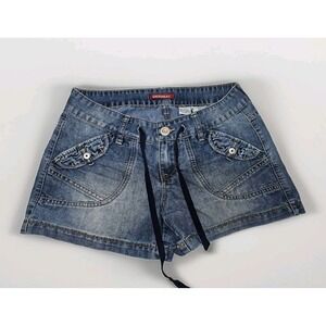 VTG Y2K Unionbay Blue Jean Shorts  Denim Micro Waist Cargo Pockets Summer Basics